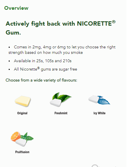 Nicorette gum overview