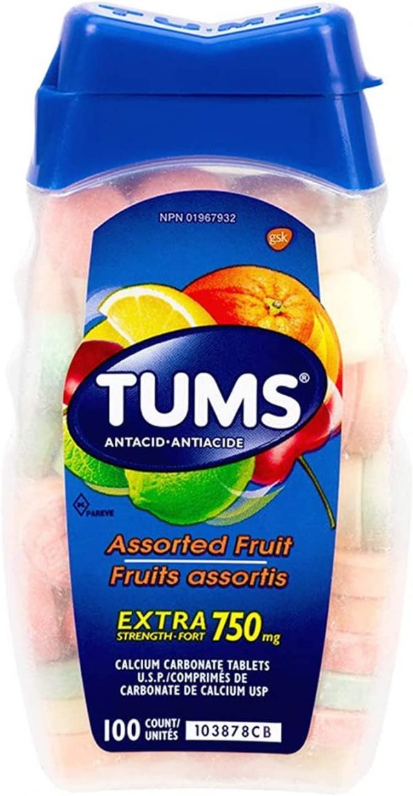 Tums Extra Strenght 750MG Chewable Tab Assorted Fruits 48's