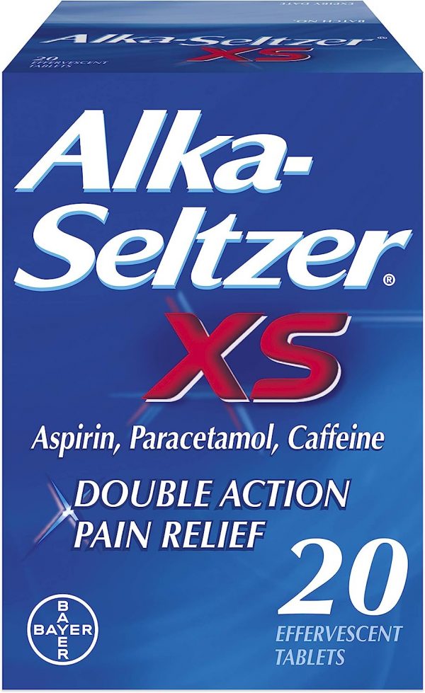 AlkaSeltzer XS apirin,paracetamol,caffeine double action pain relief 20 effercent tab