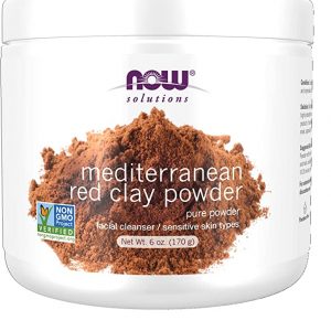 NOW Solutions, Mediterranean Red Clay Powder, Pure Powder for Sensitive Skin Facial Mask, 6-Ounce