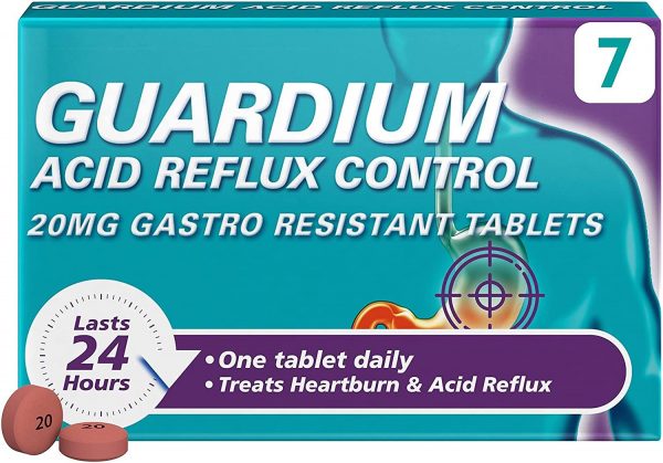 GUARDIUM acid reflux control 20mg gastro resistant 7 Tablets